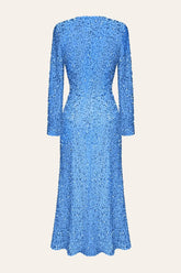 Vestido Midi Maxi de Paetês com Manga Longa - Isabela