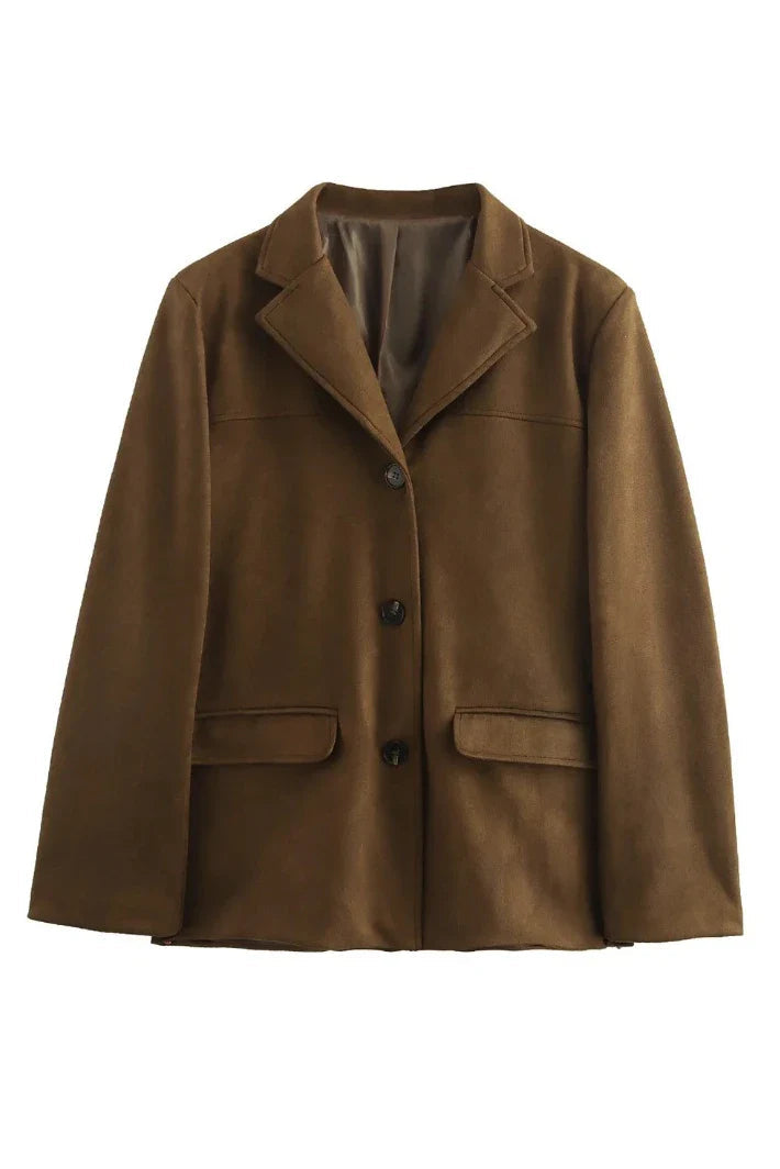 Blazer de Couro Suede