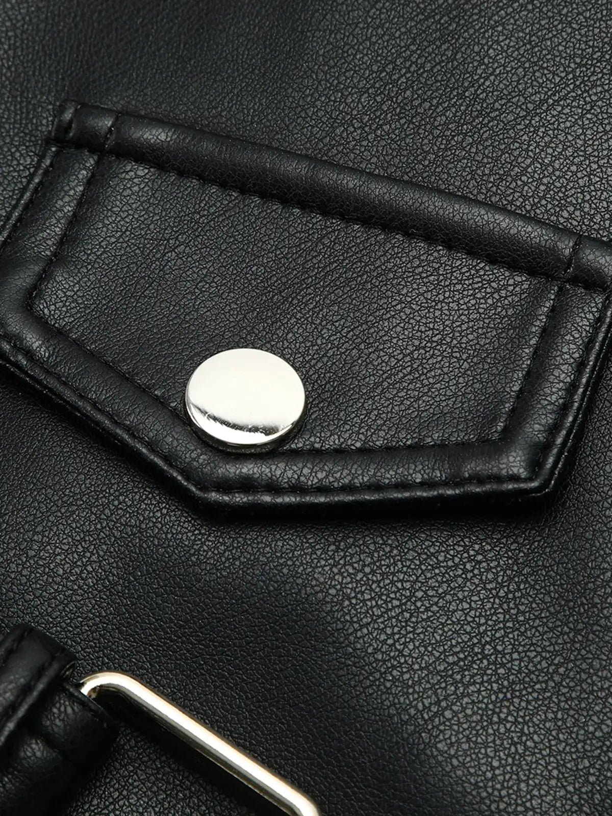 Jaqueta Biker Cropped de Couro Sintético - AiRin