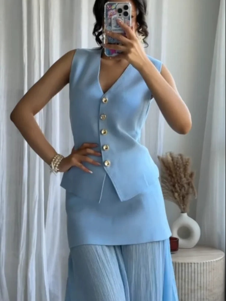 Conjunto Blusa Saia Plissada - Glícia