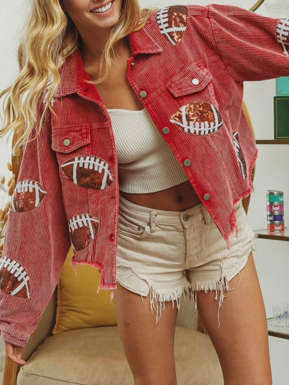 Jaqueta de Lantejoulas para Dia de Jogo - Rugby