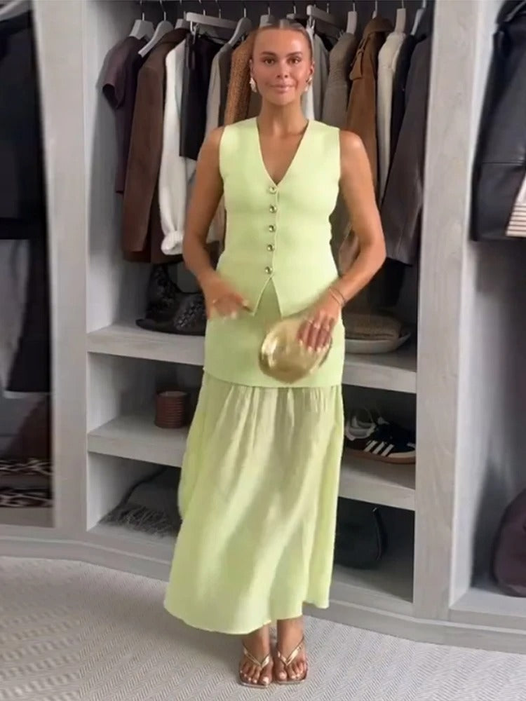 Conjunto Blusa Saia Plissada - Glícia