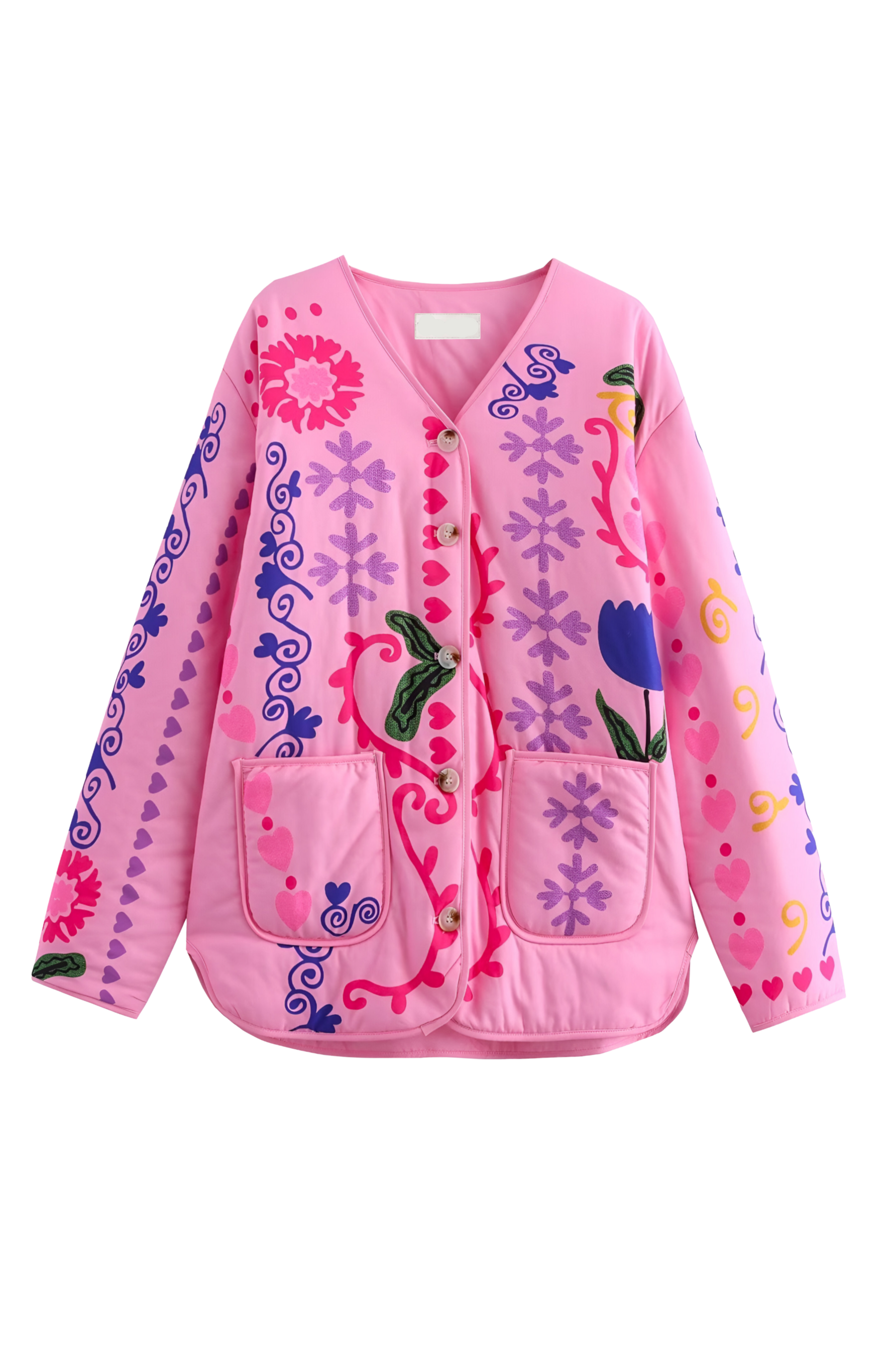 Jaqueta Belessia com Botões Ocultos e Cinto na Cintura