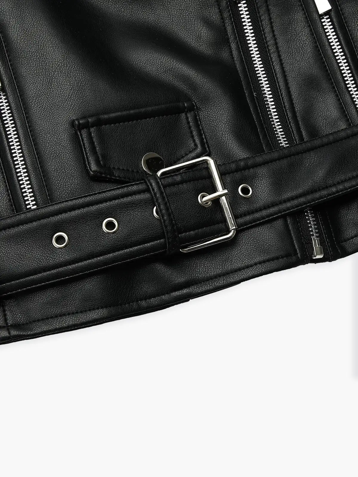 Jaqueta Biker Cropped de Couro Sintético - AiRin