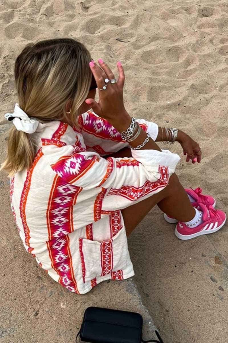 Jaqueta com Decote em V Estilo Quimono - Mirelia