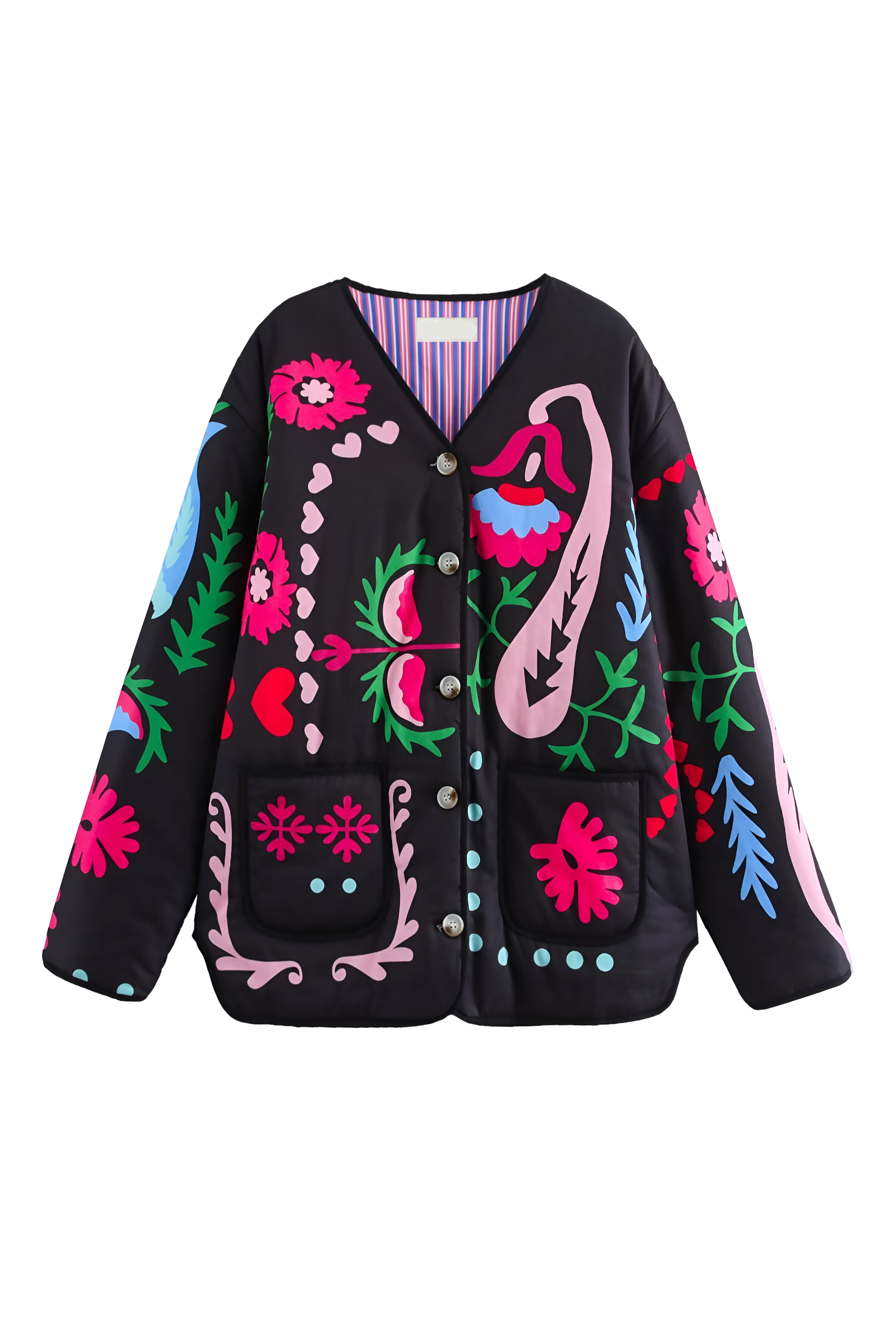 Jaqueta Belessia com Botões Ocultos e Cinto na Cintura