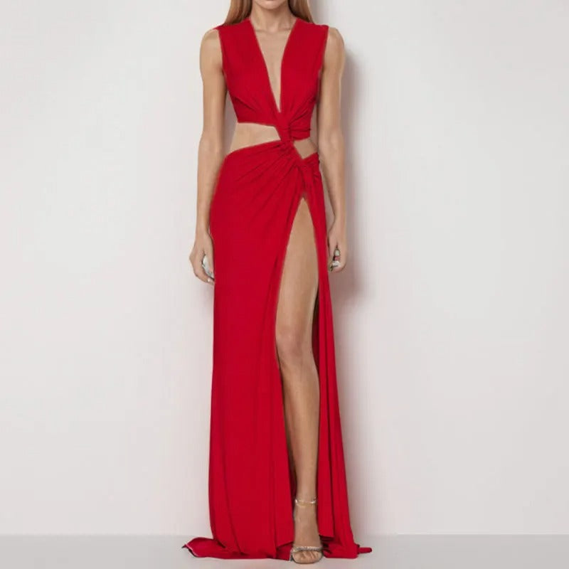 Vestido Feminino Longo Fenda - Lais