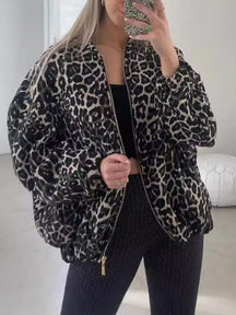 Jaqueta Casual com Estampa Animal Print - Leopard