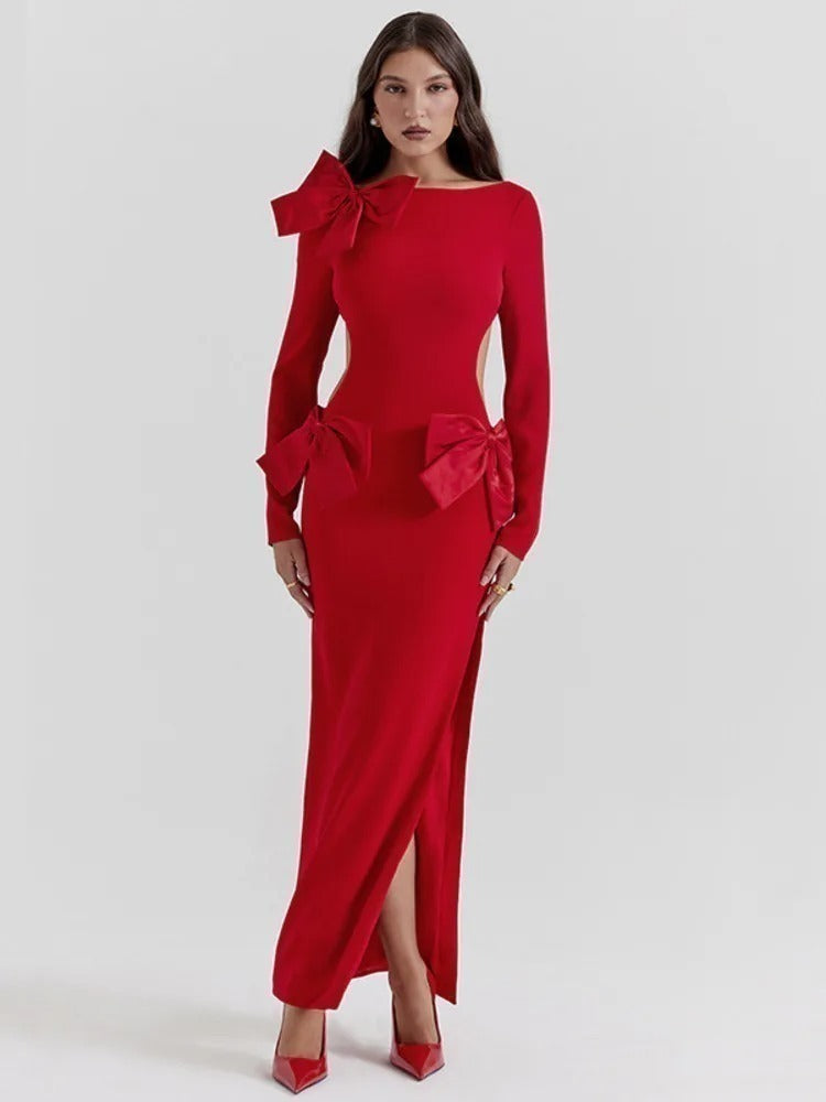 Vestido Longo Laço Vermelho - Anita