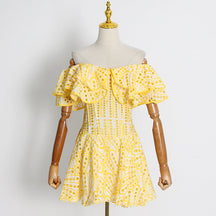 Vestido Mini Bordado Ombro a Ombro Leve e Fresco