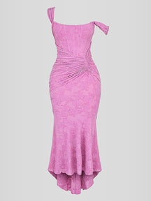 Vestido Longo Floral Decote Coração - Duda