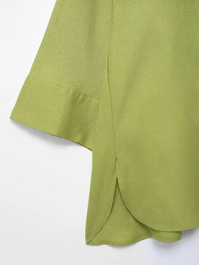 Conjunto Feminino Camisa Manga Longa com Botões e Calça Pantalona - Daniela