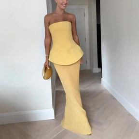 Conjunto Feminino Elegante Saia Tomara Que Caia - Maria