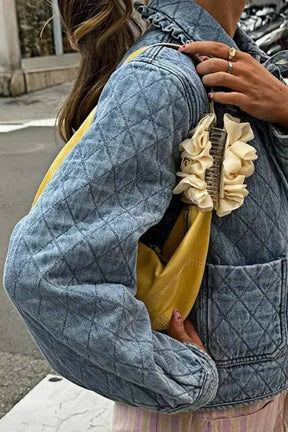 Jaqueta Mounna Estilo Europeu com Matelassê em Diamante