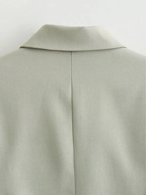 Conjunto Feminino Alfaiataria com Jaqueta Bomber e Calça de Cintura Alta Pantalona - Emily