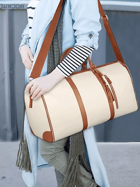 Bolsa Mala Feminina Para Viagem em Couro PU Multifuncional Dobrável – Angela