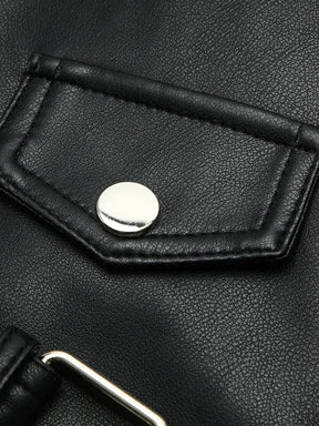 Jaqueta Biker Cropped de Couro Sintético - AiRin