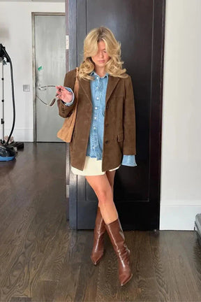 Blazer de Couro Suede