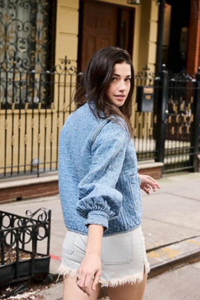 Jaqueta Mounna Estilo Europeu com Matelassê em Diamante