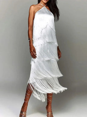 Vestido Feminino Elegante Franjas - Maya