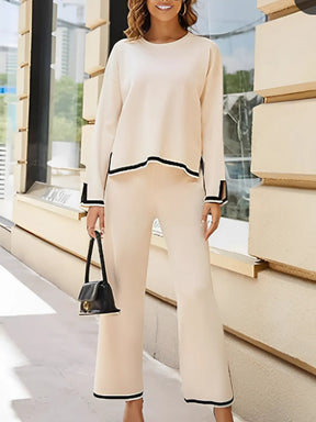 Conjunto Feminino com Blusa Mullet Manga Longa e Calça com Cós Elástico - Ana