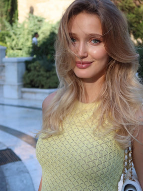 Conjunto Midi Tricô Amarelo Lemon