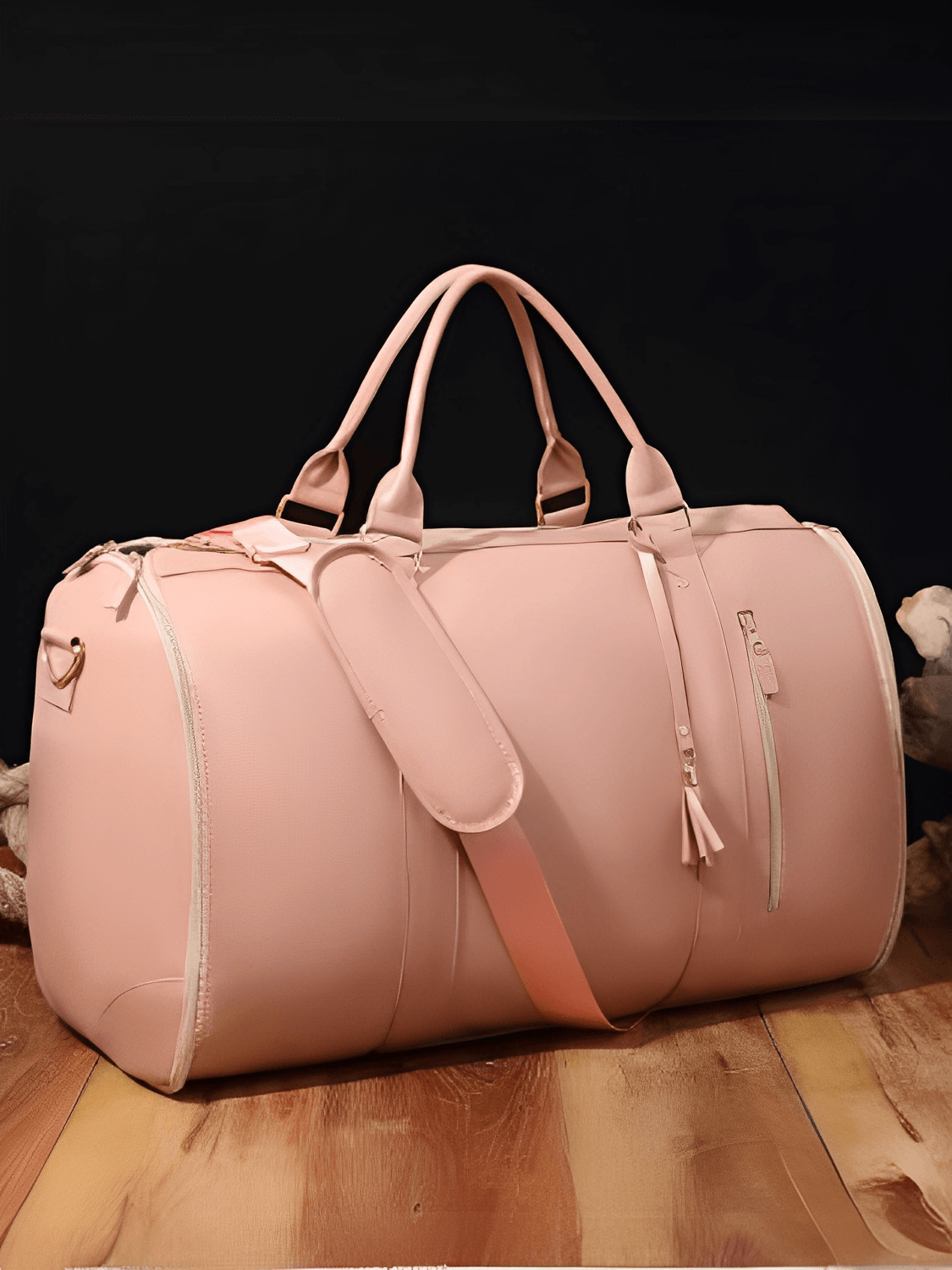 Bolsa Mala Feminina Para Viagem em Couro PU Multifuncional Dobrável – Angela