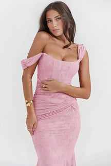 Vestido Longo Floral Decote Coração - Duda