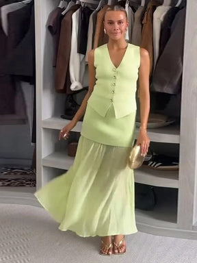 Conjunto Blusa Saia Plissada - Glícia