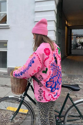 Jaqueta Belessia com Botões Ocultos e Cinto na Cintura