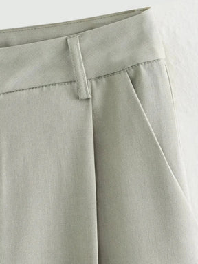 Conjunto Feminino Alfaiataria com Jaqueta Bomber e Calça de Cintura Alta Pantalona - Emily