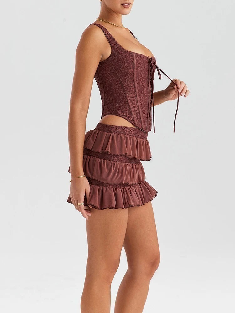 Conjunto Corset Mini Saia - Tóquio