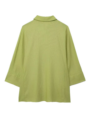 Conjunto Feminino Camisa Manga Longa com Botões e Calça Pantalona - Daniela