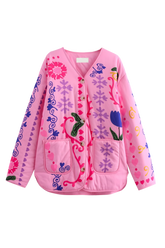 Jaqueta Belessia com Botões Ocultos e Cinto na Cintura