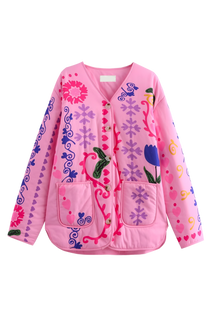 Jaqueta Belessia com Botões Ocultos e Cinto na Cintura