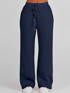 Conjunto Feminino com Suéter Gola Alta Ajustável e Calça Cintura Média com Ajuste de Cordão - Alessandra