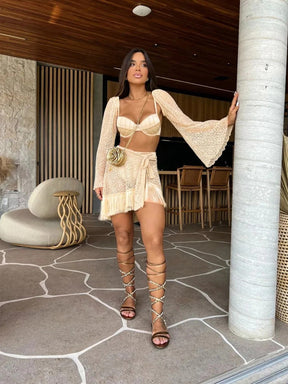 Conjunto Bikini Saia Manga - Viviane