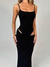 Conjunto Lumara Noir – Body de Alça Fina e Saia Longa Slim