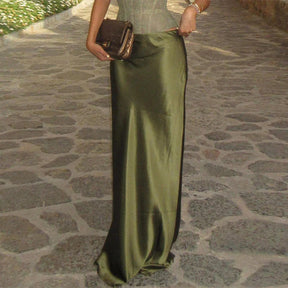 Conjunto Feminino Elegante para Festas de Verão – Top Rendado com Alças Finas + Saia de Cetim com Zíper