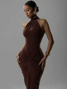 Vestido Elegante Drapeado Noite – Natasha