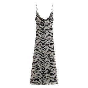 Vestido Midi Tule Animal Print – Valentina