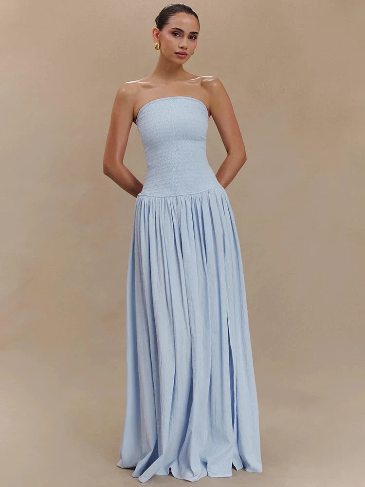 Vestido Longo Tomara que Caia com Fenda Lateral Elegante Isabella