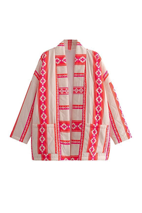 Jaqueta com Decote em V Estilo Quimono - Mirelia