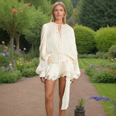 Vestido Feminino Acetinado Plissado -  Izuke