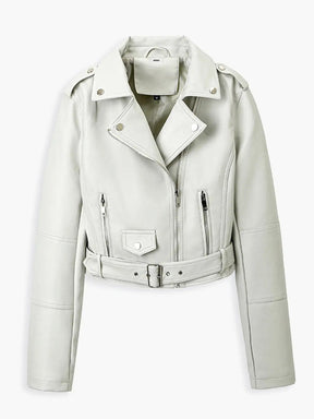 Jaqueta Biker Cropped de Couro Sintético - AiRin