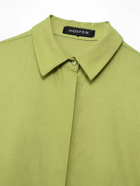 Conjunto Feminino Camisa Manga Longa com Botões e Calça Pantalona - Daniela