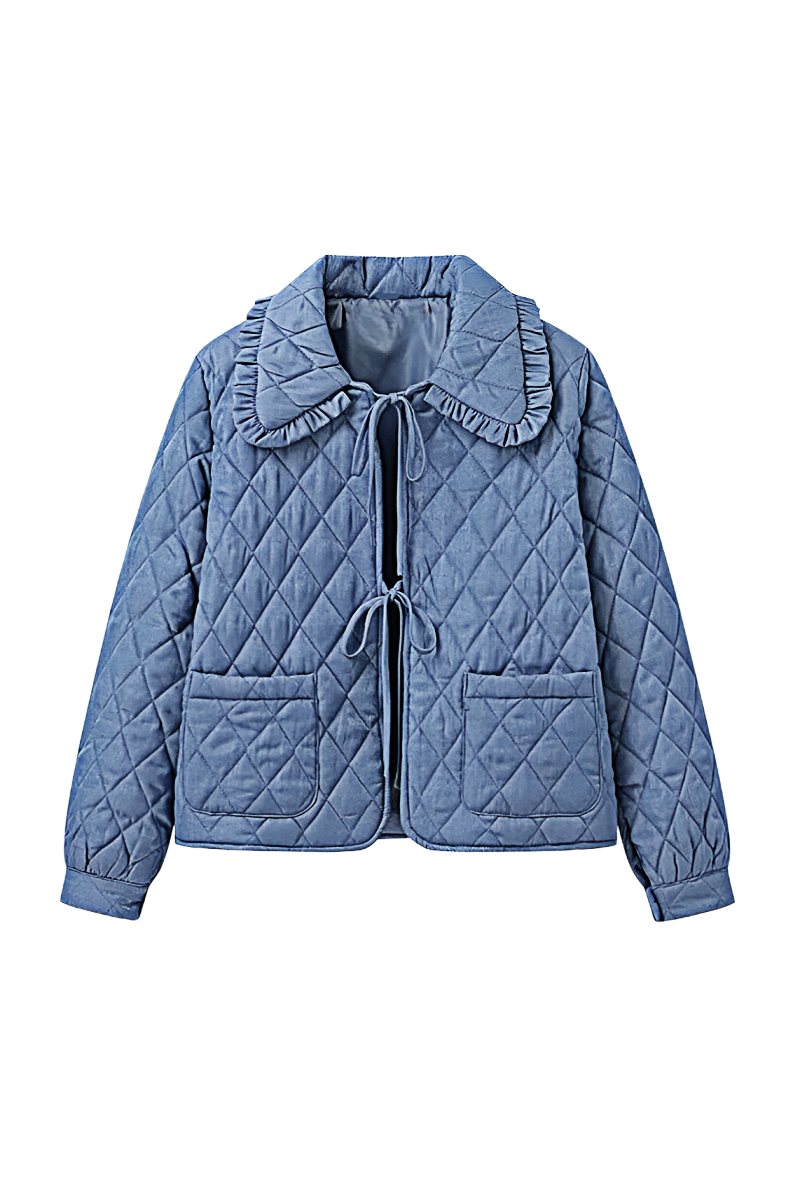 Jaqueta Mounna Estilo Europeu com Matelassê em Diamante