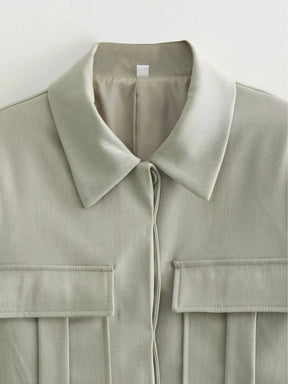 Conjunto Feminino Alfaiataria com Jaqueta Bomber e Calça de Cintura Alta Pantalona - Emily