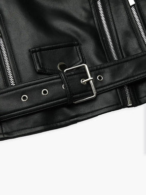 Jaqueta Biker Cropped de Couro Sintético - AiRin