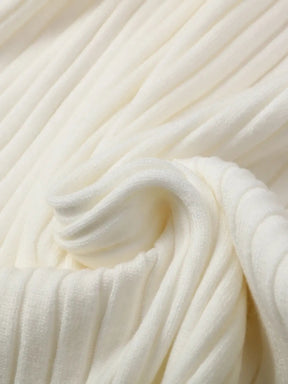 Conjunto Feminino de Tricô Canelado com Suéter de Gola Alta e Calça Flare de Cintura Alta - Luna